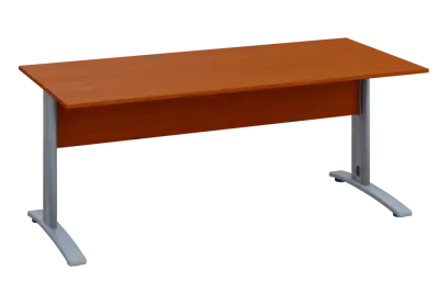 EPK 18 - 18 stůl kancelářský, kovová podnož stříbrná, deska 18 mm, široký 1800 mm, třešeň šumavská